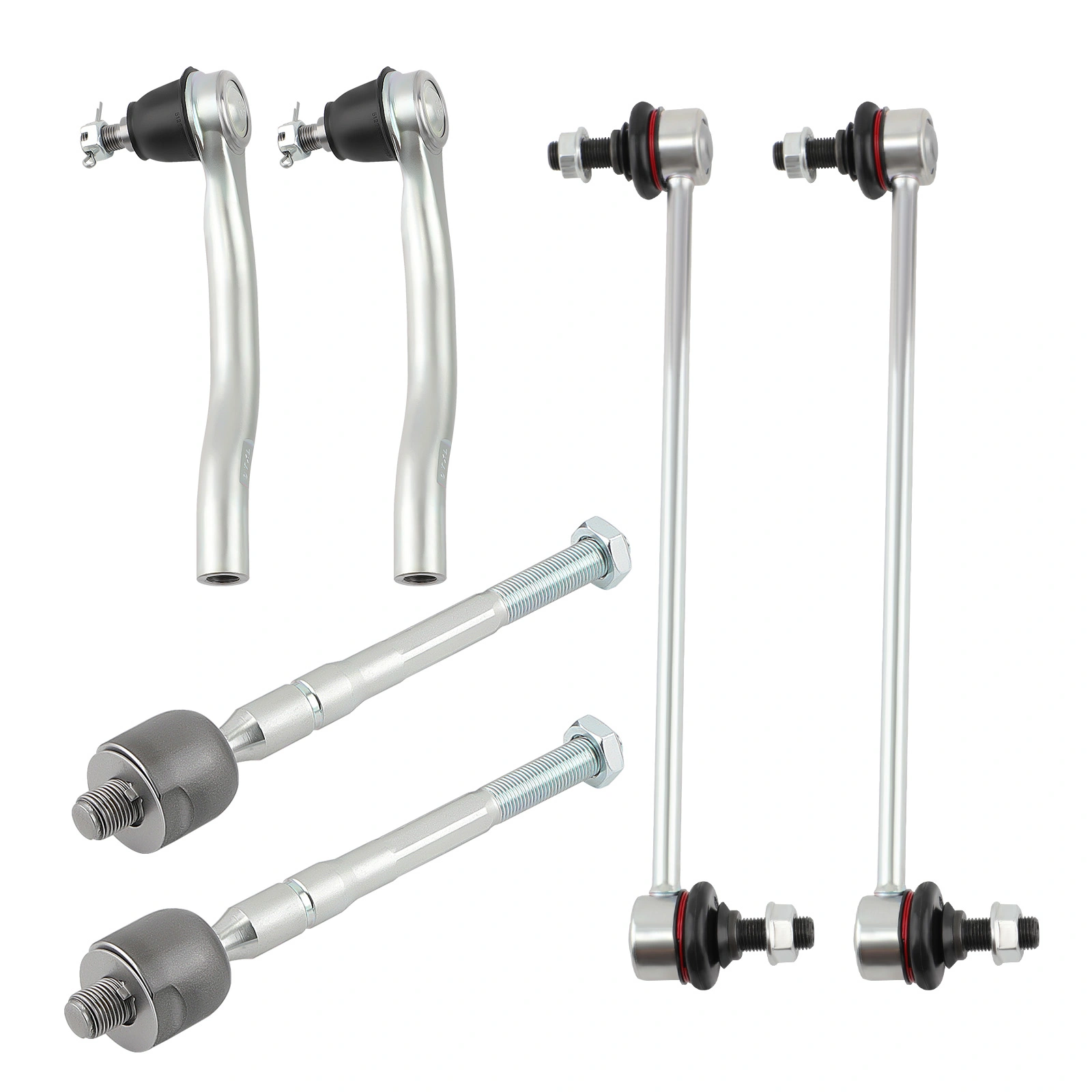 Front Stabilizer Sway Bar Link & Inner Outer Tie Rod End Kit for Acura MDX 2007-2013