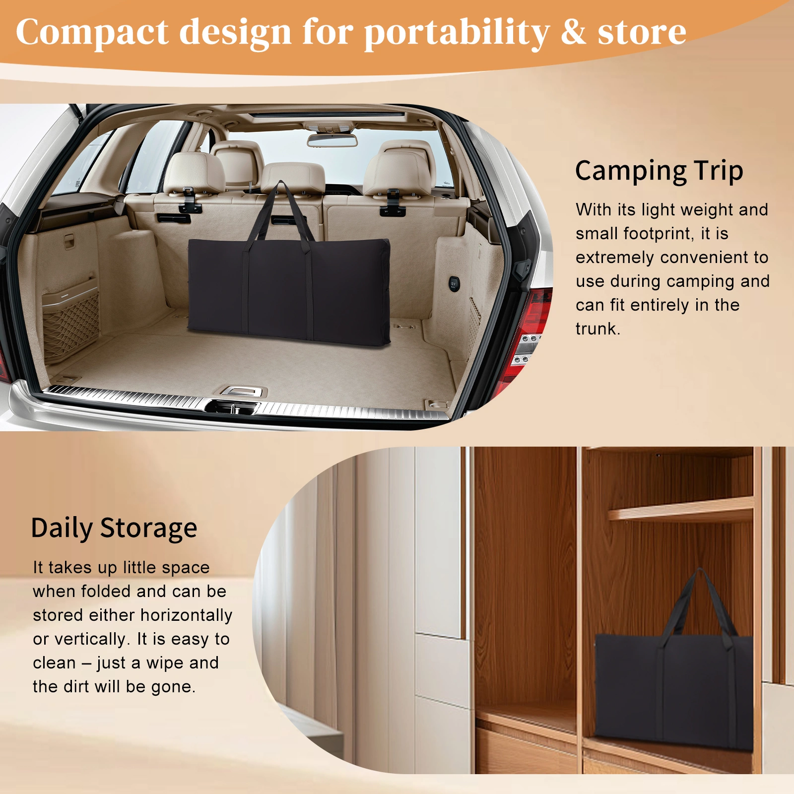Portable Folding Bar Table with Shelf & Storage Bag, Black Tradeshow Podium Table with Skirt for Indoor Outdoor Parties Exhibitions Picnics view 12