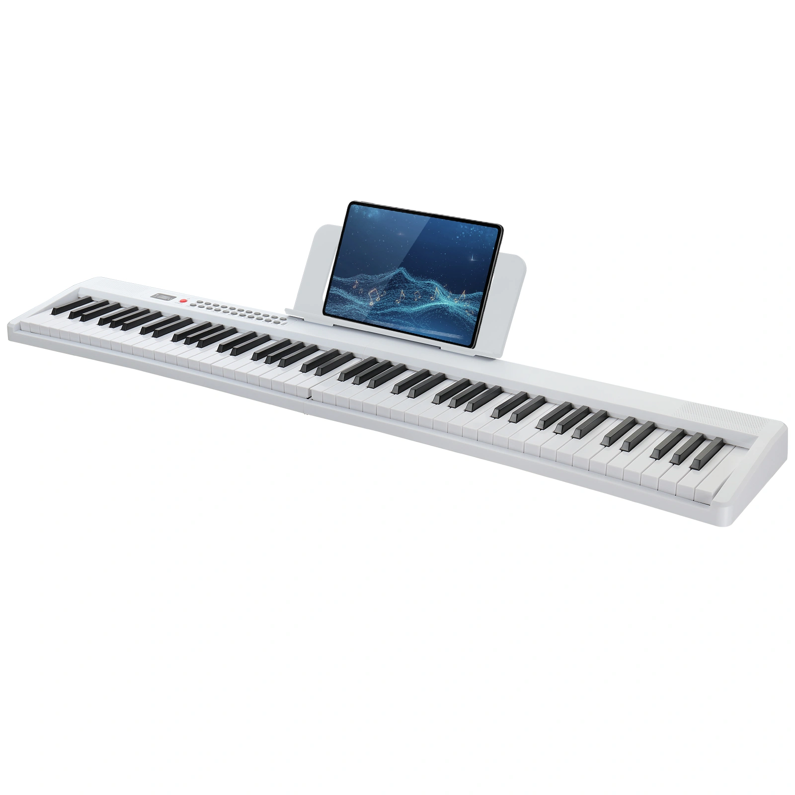 GPP-106 88 Key Digital Piano, Semi-Weighted Folding Keyboard with MIDI Bluetooth, Headphone & Carry Bag, White view 3