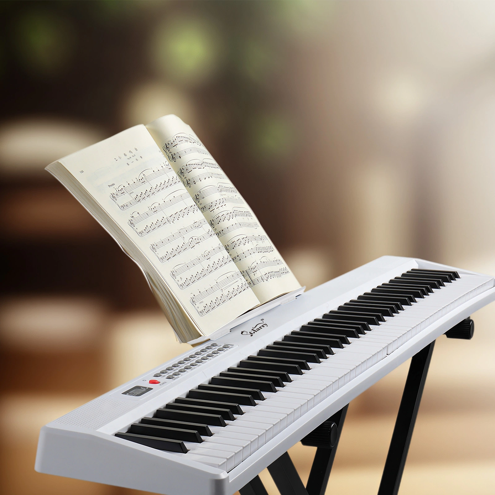 GPP-106 88 Key Digital Piano, Semi-Weighted Folding Keyboard with MIDI Bluetooth, Headphone & Carry Bag, White view 6