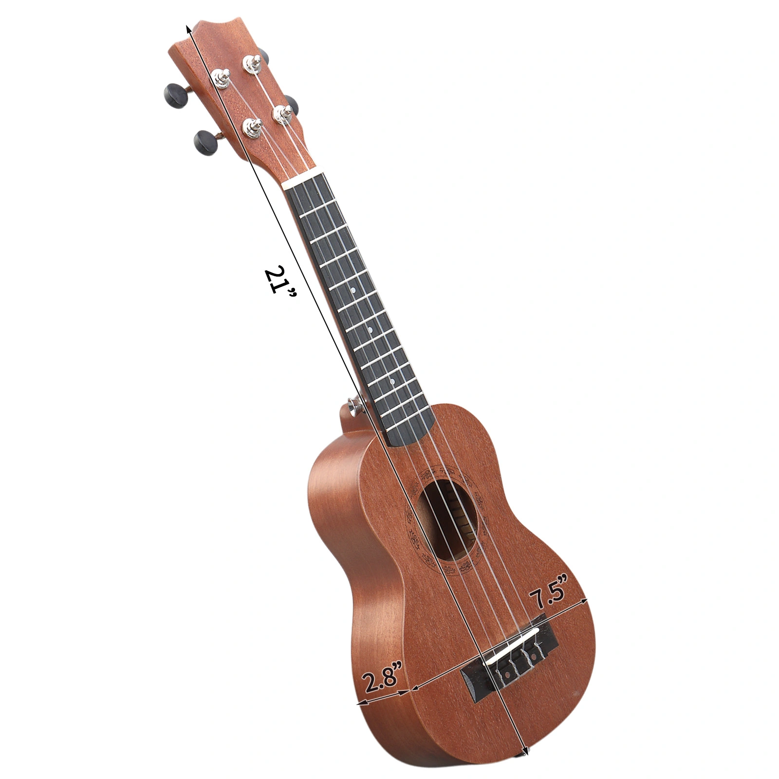 21 Inch Mahogany Ukulele for Beginners, Rosewood Fingerboard, Complete Starter Kit with Cotton Bag Capo Strap Picks Tuner view 11