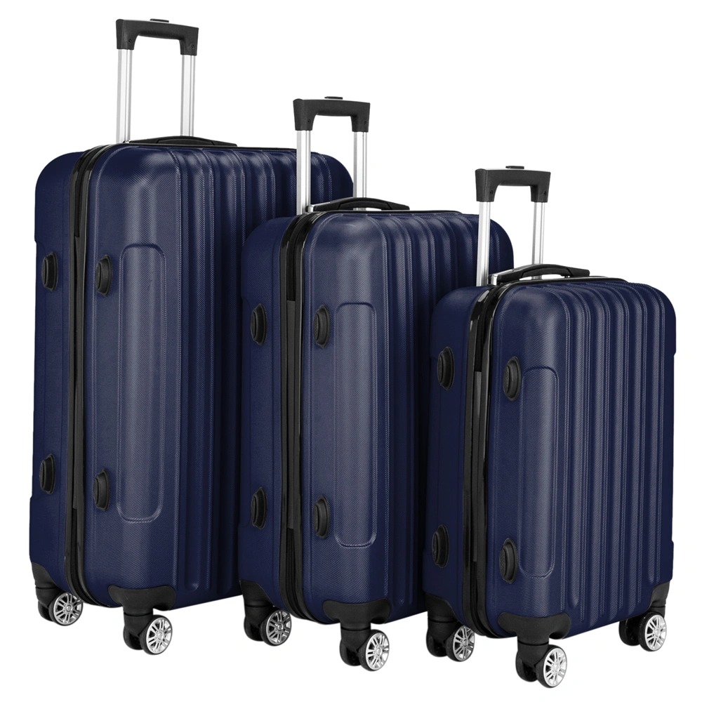 Large Capacity 3-in-1 Travel Luggage Set, Multifunctional Suitcase Storage for Airplane Cabin, Navy Blue view 2