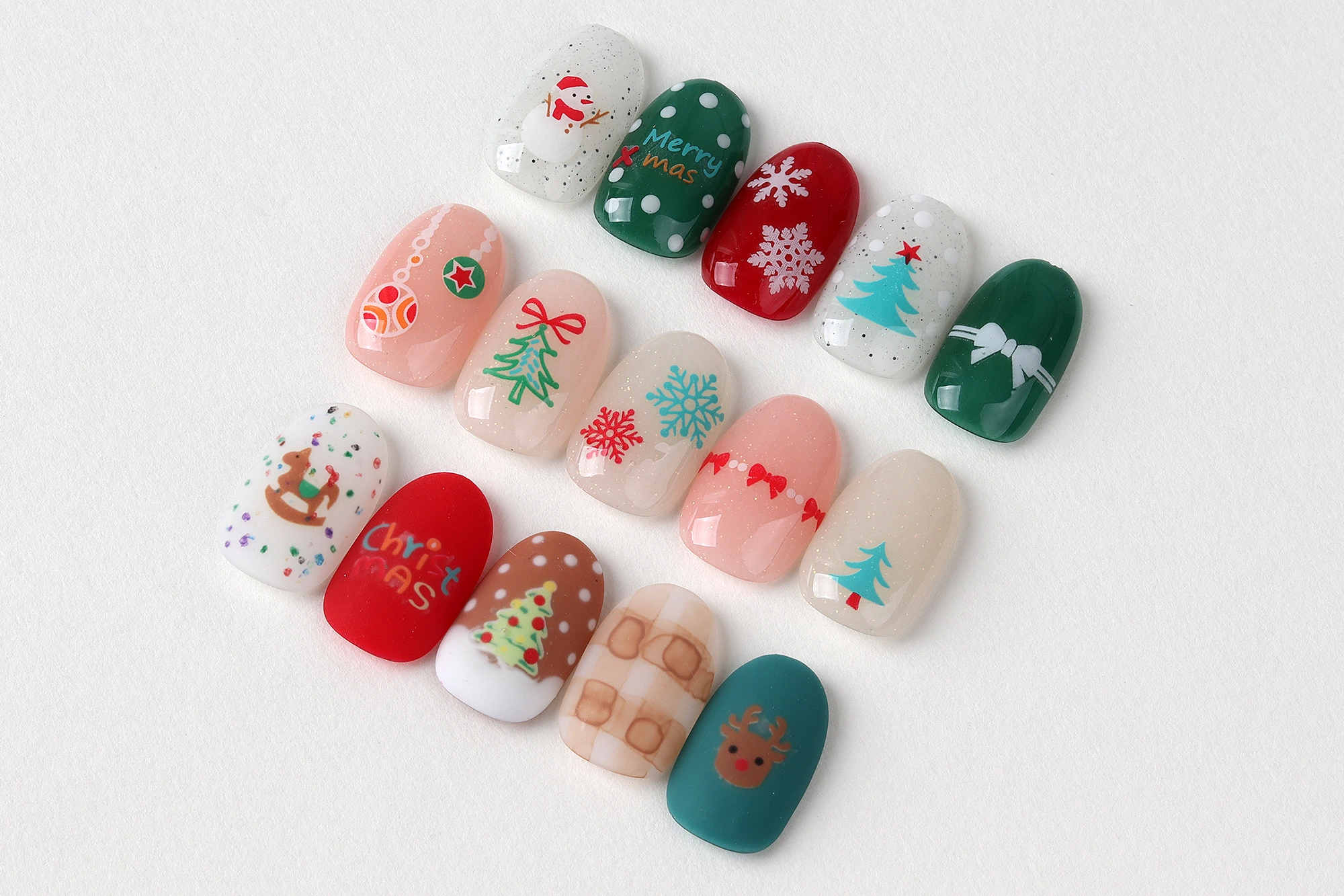 GlossyBlossom 3D Christmas Nail Stickers Korean Holiday Nail Art Decals Santa Reindeer Snowflake Tree Designs DIY Manicure view 7