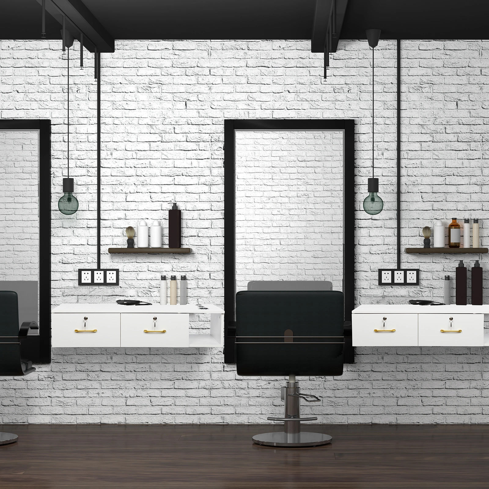 White Salon Cabinet 15mm E0 Particleboard Linen Finish, 2 Drawer 3 Hole with Lock Storage Cabinet for Beauty Salon Spa view 12