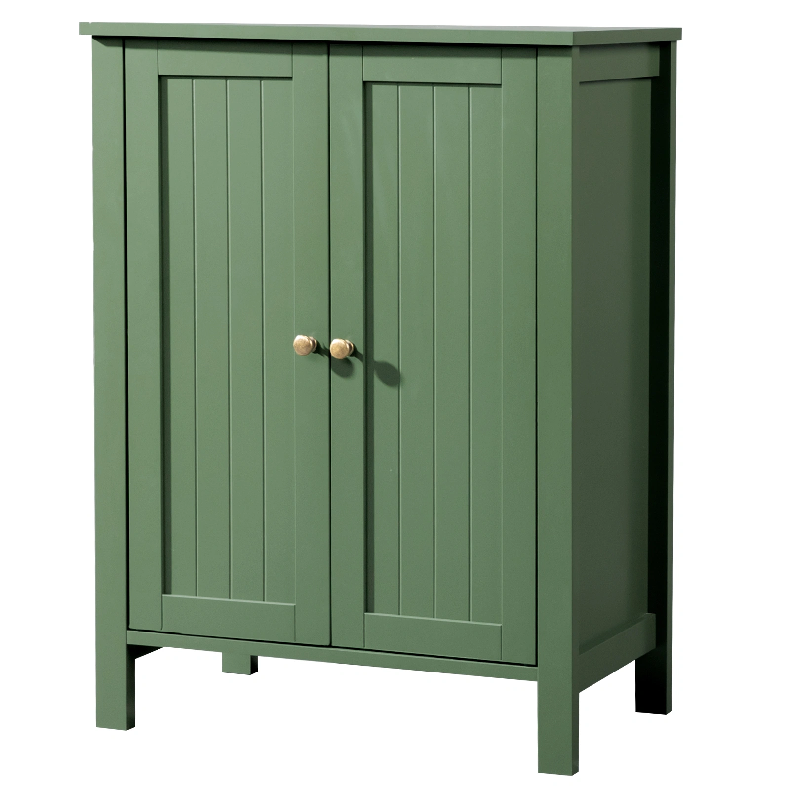 60cm Bathroom Vanity Forest Green MDF Vertical Stripes Double Door 60x30x80cm view 2