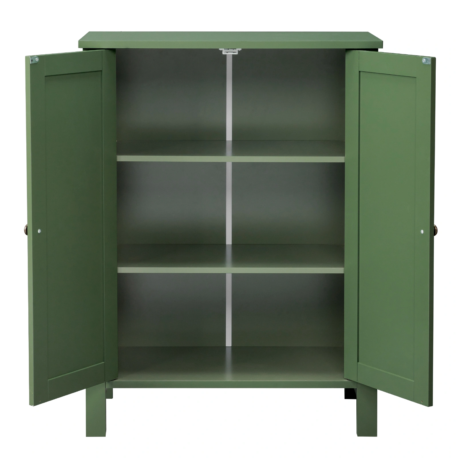 60cm Bathroom Vanity Forest Green MDF Vertical Stripes Double Door 60x30x80cm view 3