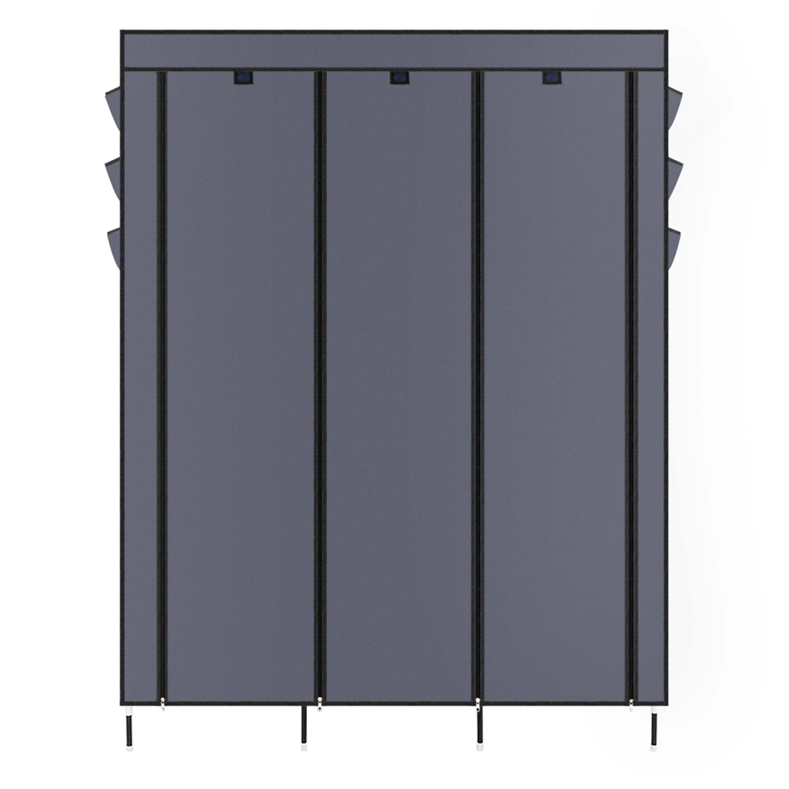 69 Inch High Leg Non-Woven Fabric Wardrobe Closet Cabinet Organizer Gray view 14