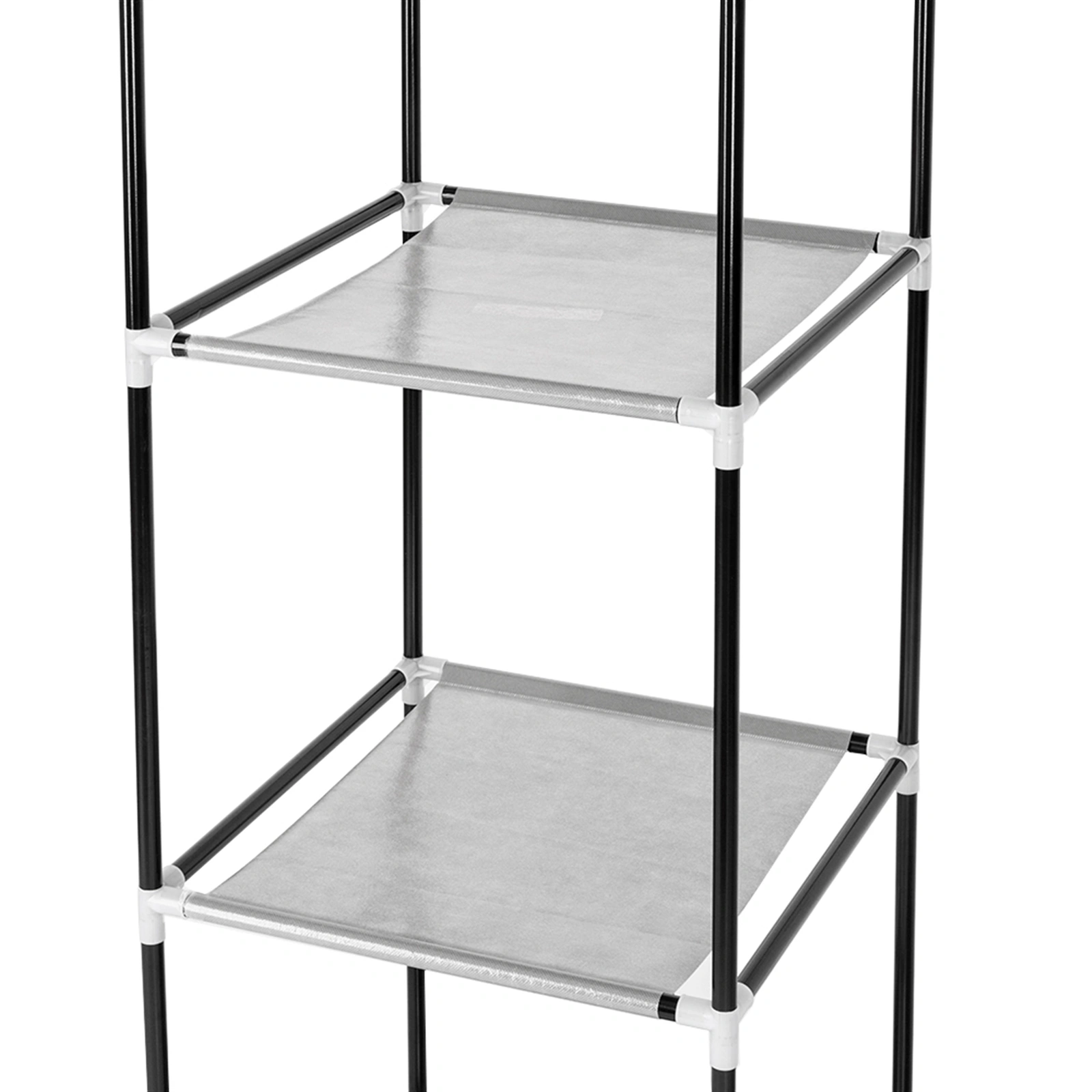 69 Inch High Leg Non-Woven Fabric Wardrobe Closet Cabinet Organizer Gray view 2