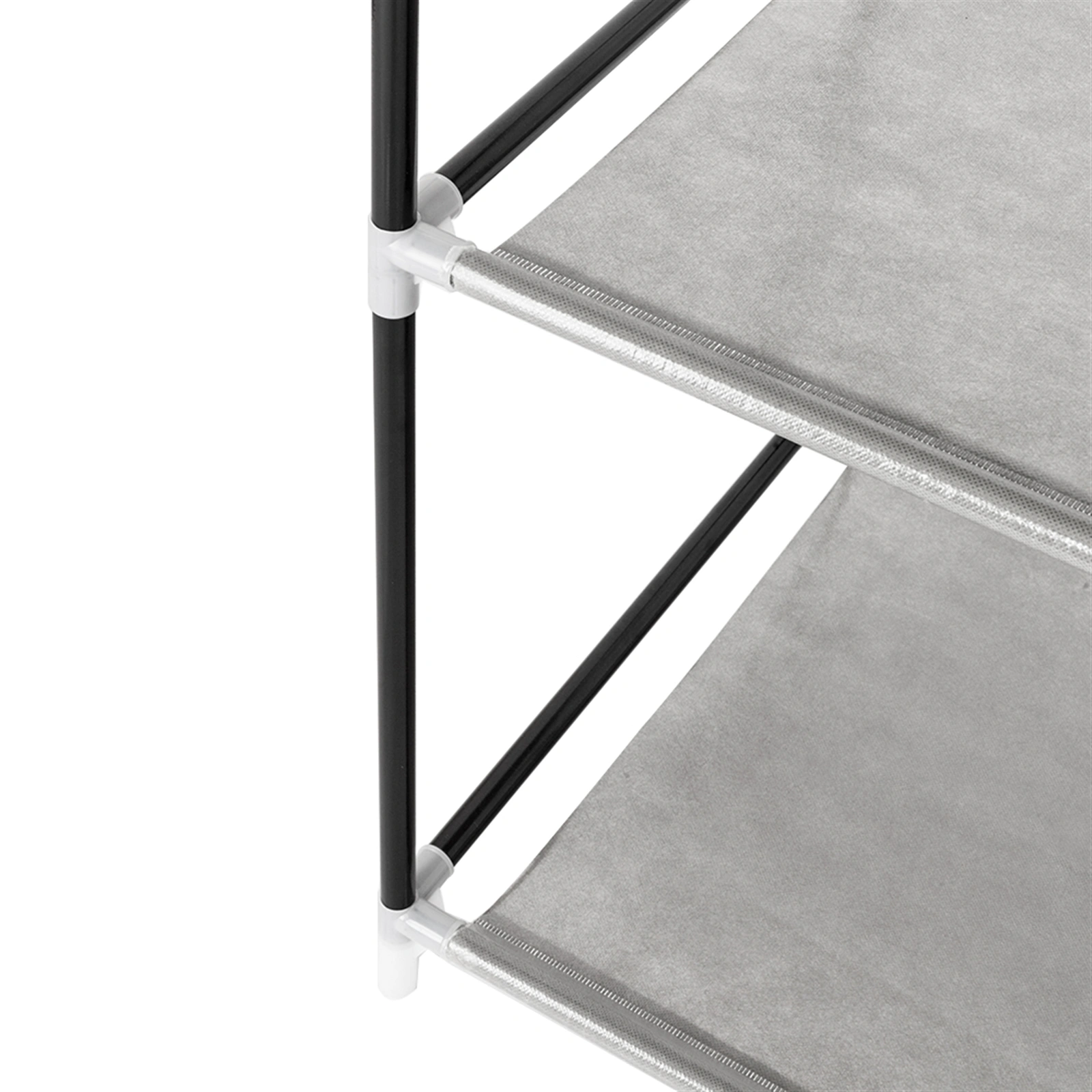 69 Inch High Leg Non-Woven Fabric Wardrobe Closet Cabinet Organizer Gray view 3