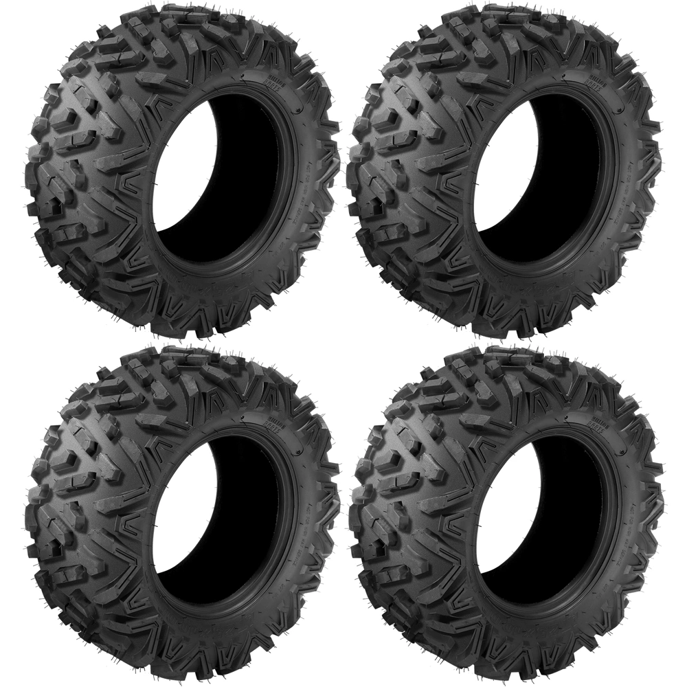 ATV UTV Tires Set of 4, 25x8-12 Front & 25x10-12 Rear, 25x8x12 25x10x12, 6PR Off-Road