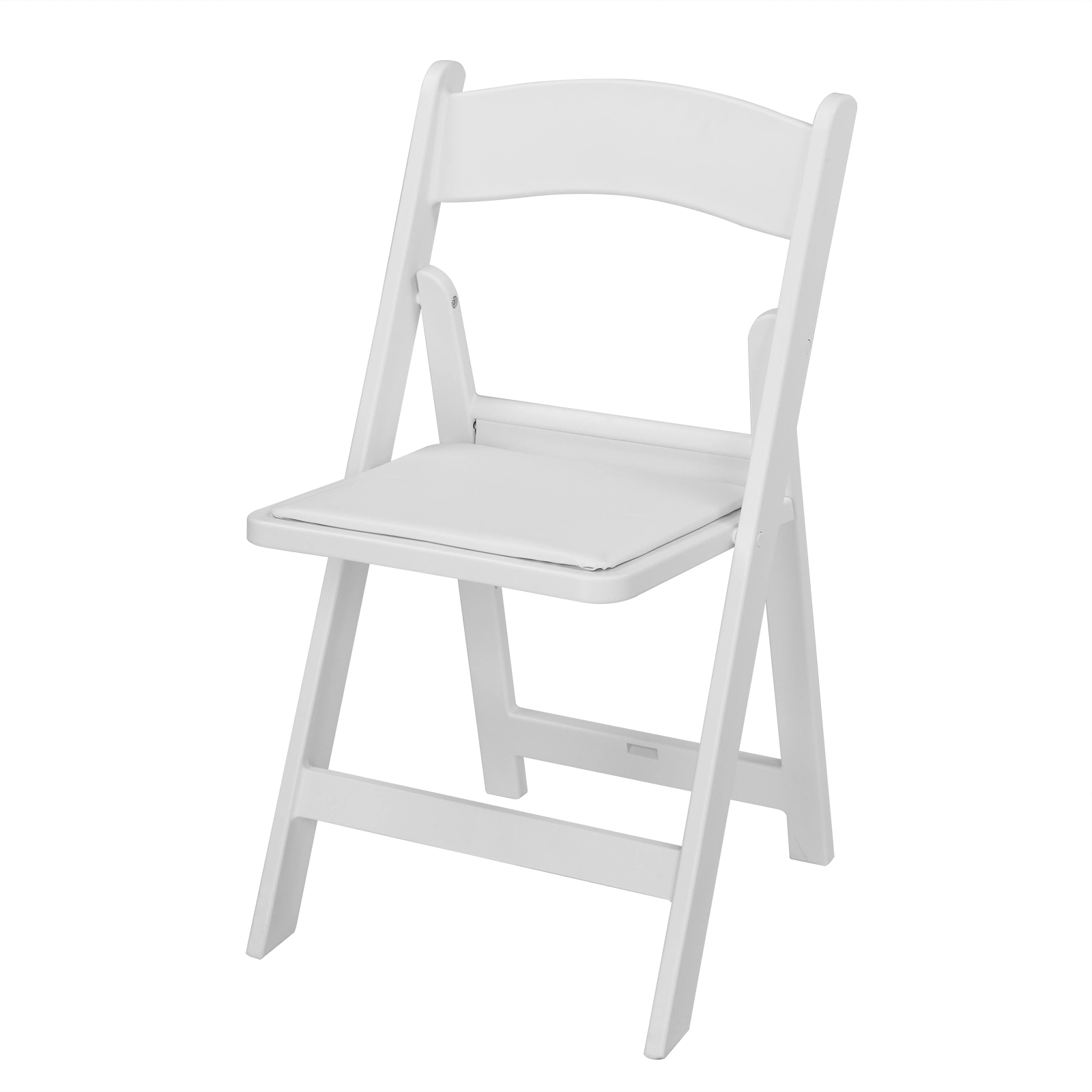 4 Pack White Folding Chairs with Padded Seat, Resin Stackable Event Chairs Indoor Outdoor for Home Party Picnic Wedding School