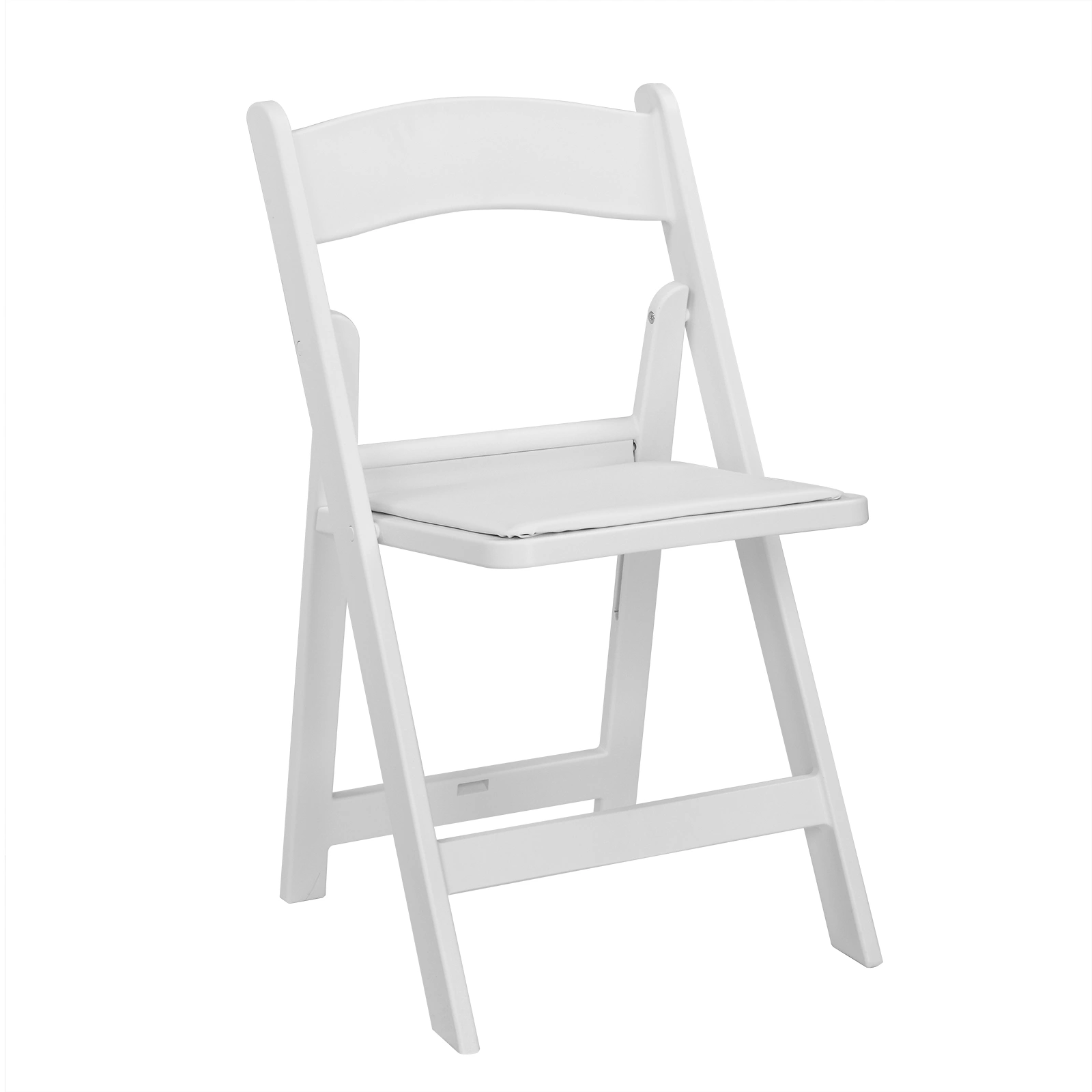 4 Pack White Folding Chairs with Padded Seat, Resin Stackable Event Chairs Indoor Outdoor for Home Party Picnic Wedding School view 12