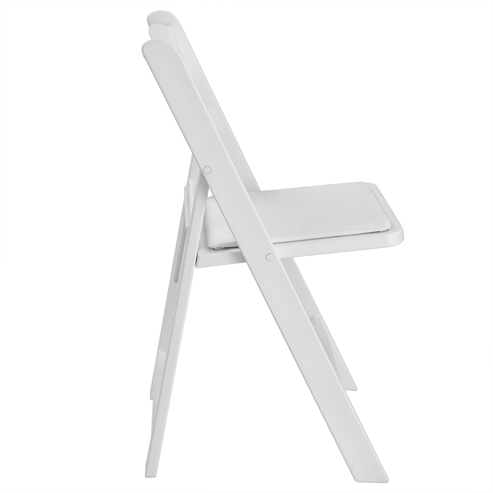 4 Pack White Folding Chairs with Padded Seat, Resin Stackable Event Chairs Indoor Outdoor for Home Party Picnic Wedding School view 14