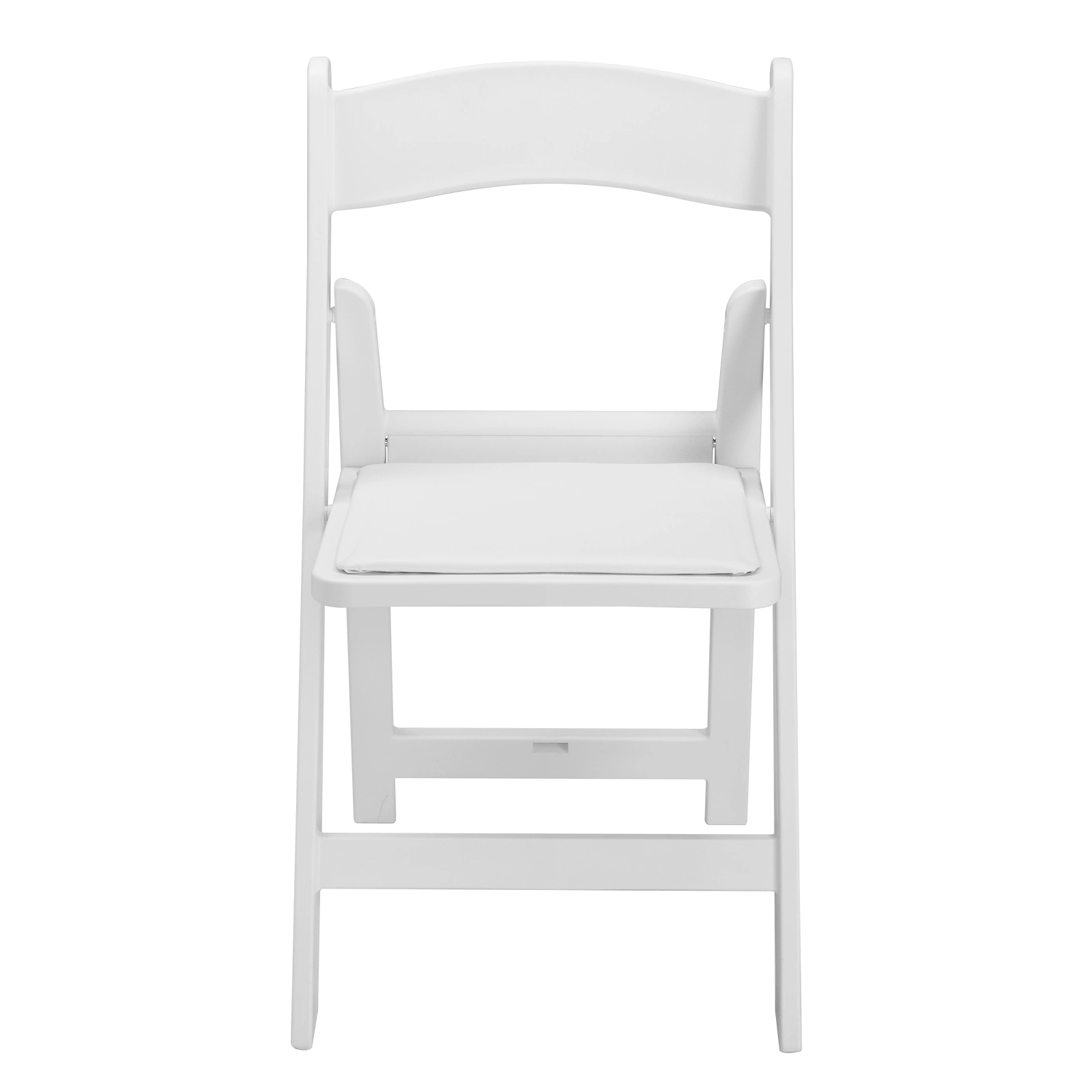 4 Pack White Folding Chairs with Padded Seat, Resin Stackable Event Chairs Indoor Outdoor for Home Party Picnic Wedding School view 15
