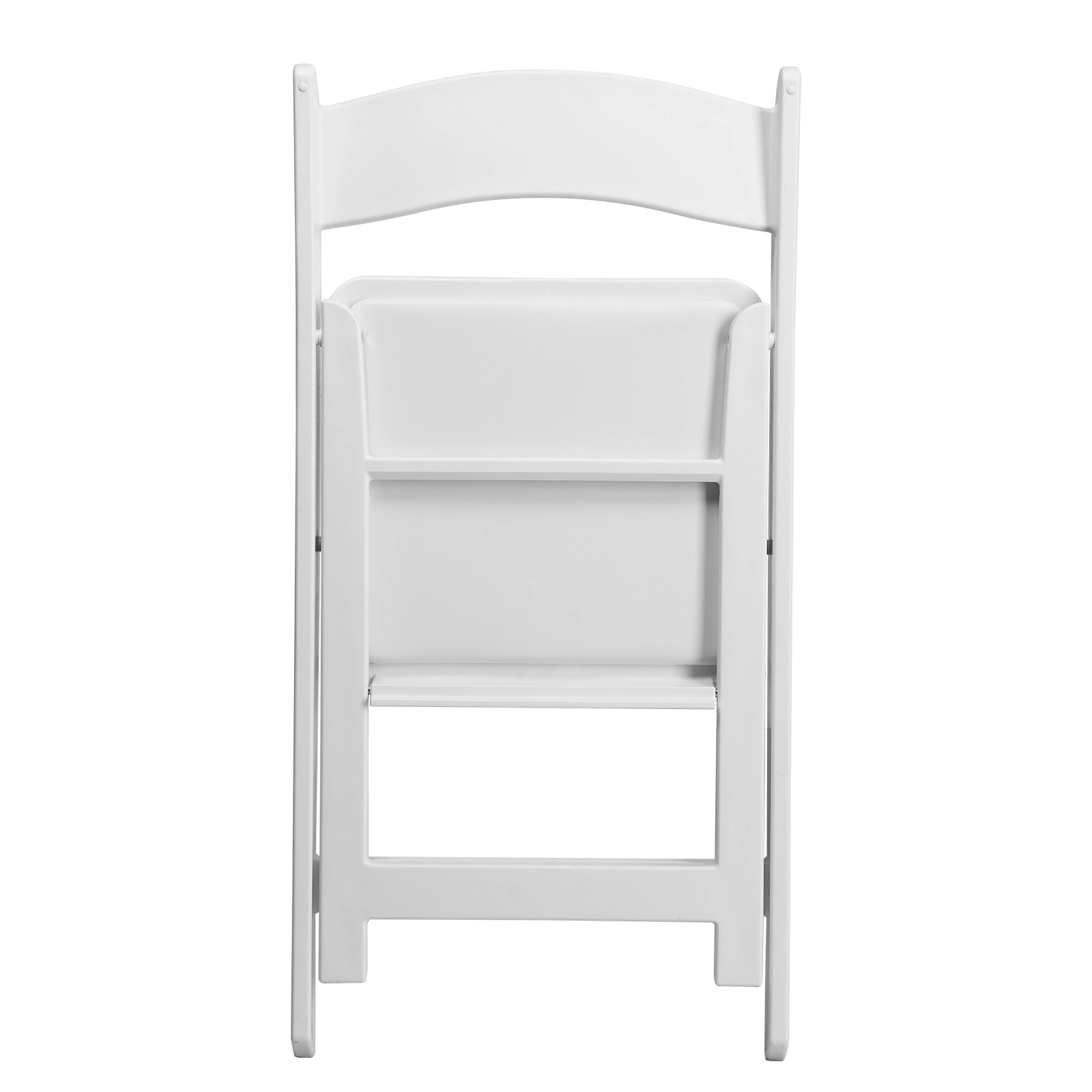 4 Pack White Folding Chairs with Padded Seat, Resin Stackable Event Chairs Indoor Outdoor for Home Party Picnic Wedding School view 9