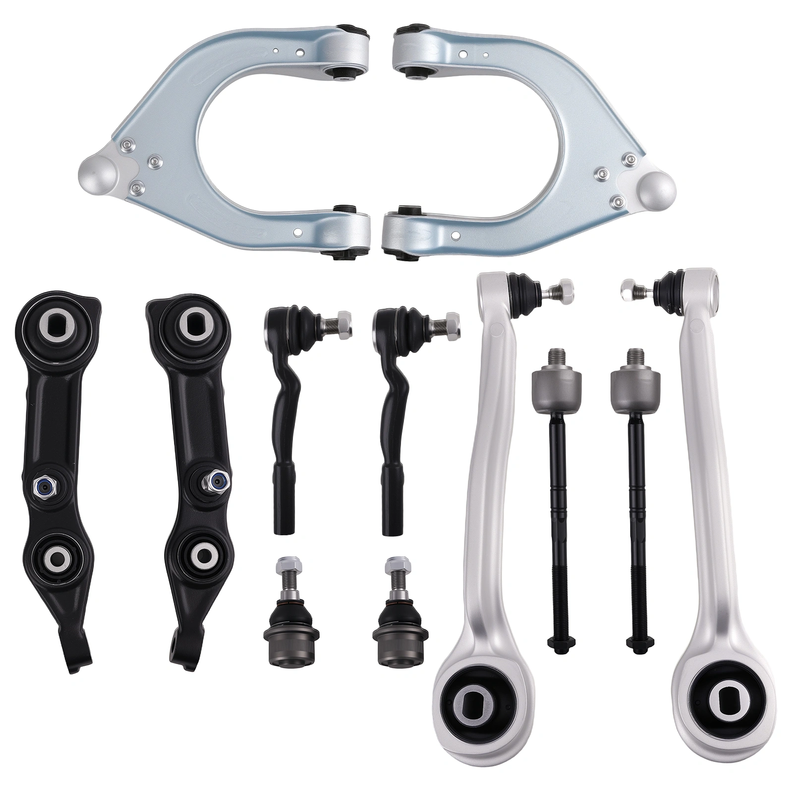Front Lower Upper Control Arms Suspension Kit for Mercedes Benz CLS500 2006, 12-Piece Front Suspension Kit 2113302503 2113302603