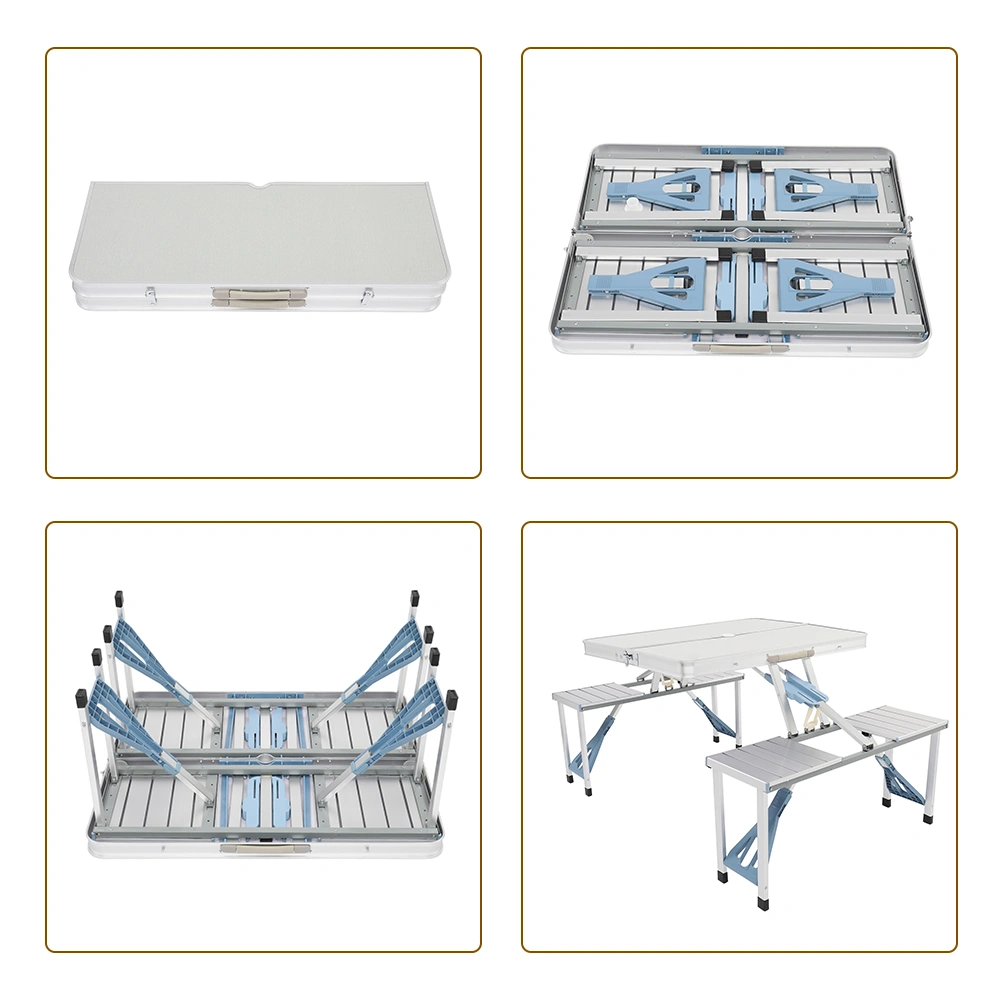 1 Piece Folding Table and Chair Set, Aluminum Alloy Portable Outdoor Seating view 10