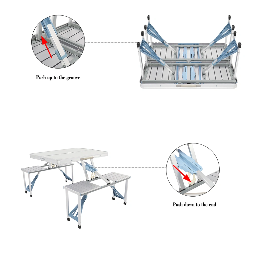 1 Piece Folding Table and Chair Set, Aluminum Alloy Portable Outdoor Seating view 8