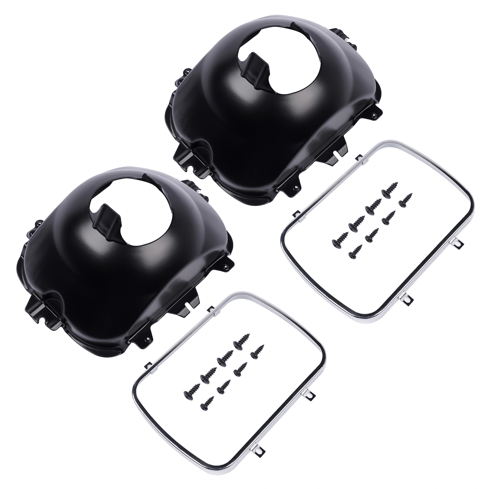 2Pcs Black Headlight Lamp Bucket Housing Kit Fit Buick Century Regal Cadillac Escalade Chevy Blazer 1977-2017 view 2