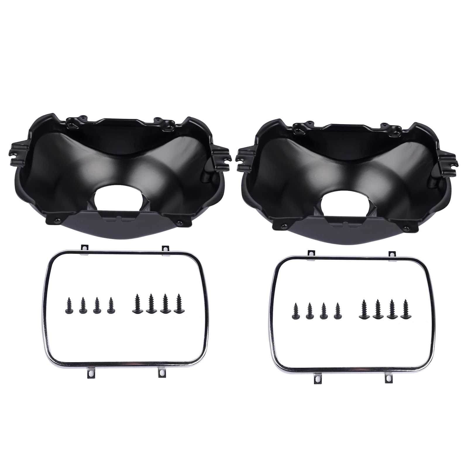 2Pcs Black Headlight Lamp Bucket Housing Kit Fit Buick Century Regal Cadillac Escalade Chevy Blazer 1977-2017 view 3