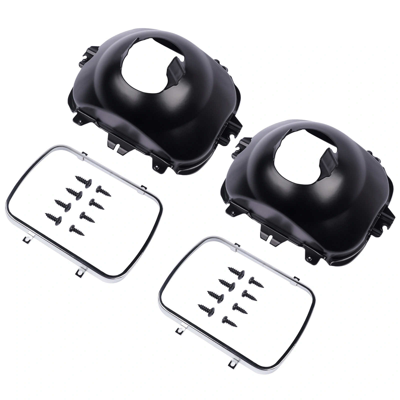2Pcs Black Headlight Lamp Bucket Housing Kit Fit Buick Century Regal Cadillac Escalade Chevy Blazer 1977-2017 view 4