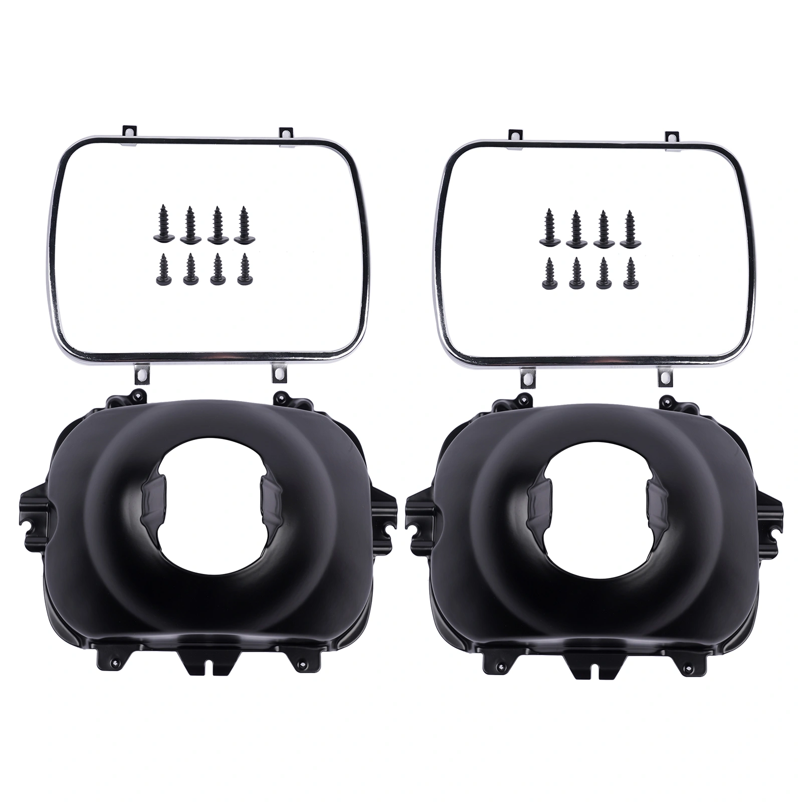 2Pcs Black Headlight Lamp Bucket Housing Kit Fit Buick Century Regal Cadillac Escalade Chevy Blazer 1977-2017 view 5