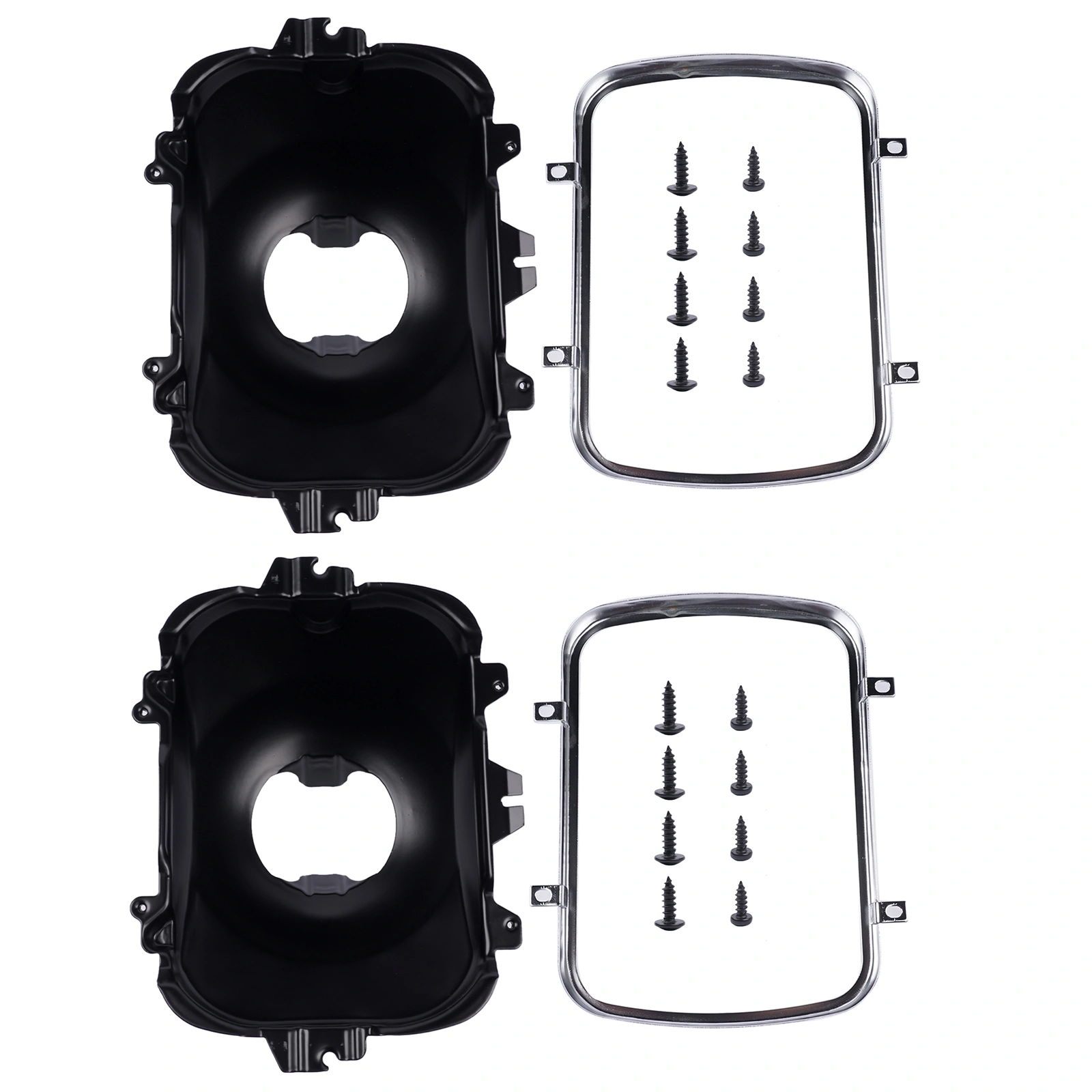 2Pcs Black Headlight Lamp Bucket Housing Kit Fit Buick Century Regal Cadillac Escalade Chevy Blazer 1977-2017 view 6
