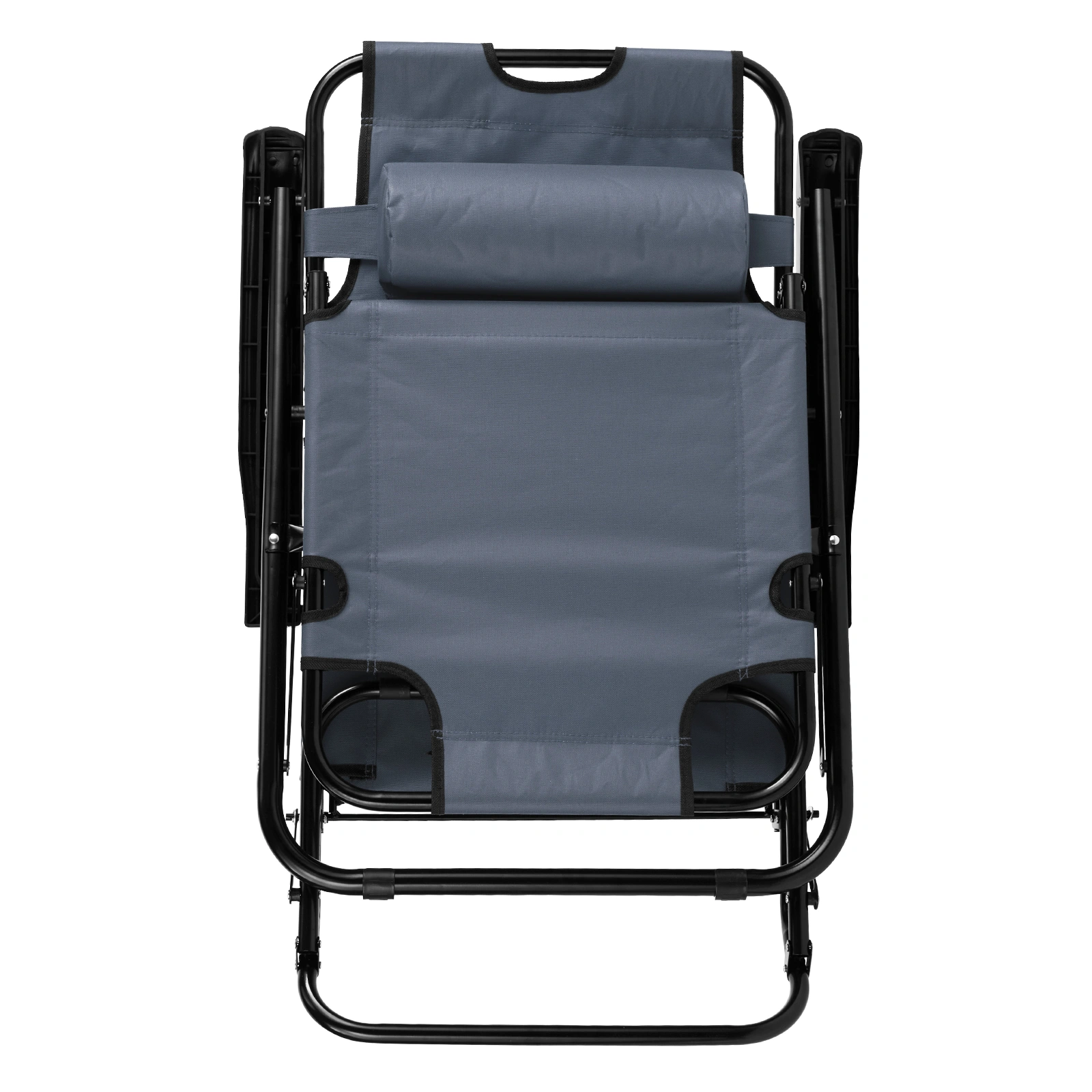 Portable Folding Reclining Chair, Extendable Dual Purpose Lounge Chair, Grey, Lightweight, Compact Foldable Design for Indoor Outdoor Use view 5
