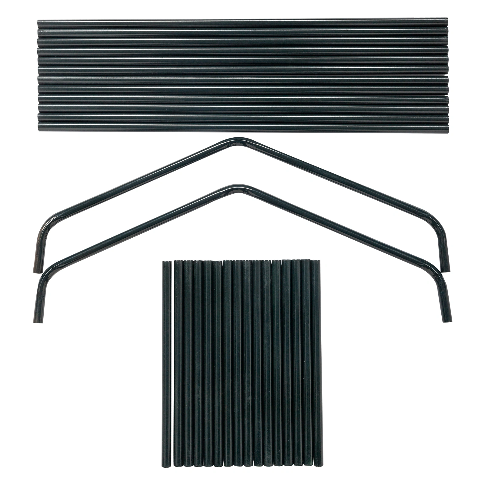 4-Tier Black Metal Flower Stand 69x49x160cm - Iron Pipe Plant Rack with Zipper Roll-Up Door & PE Cover, Grid Shelves, Pointed Top view 23