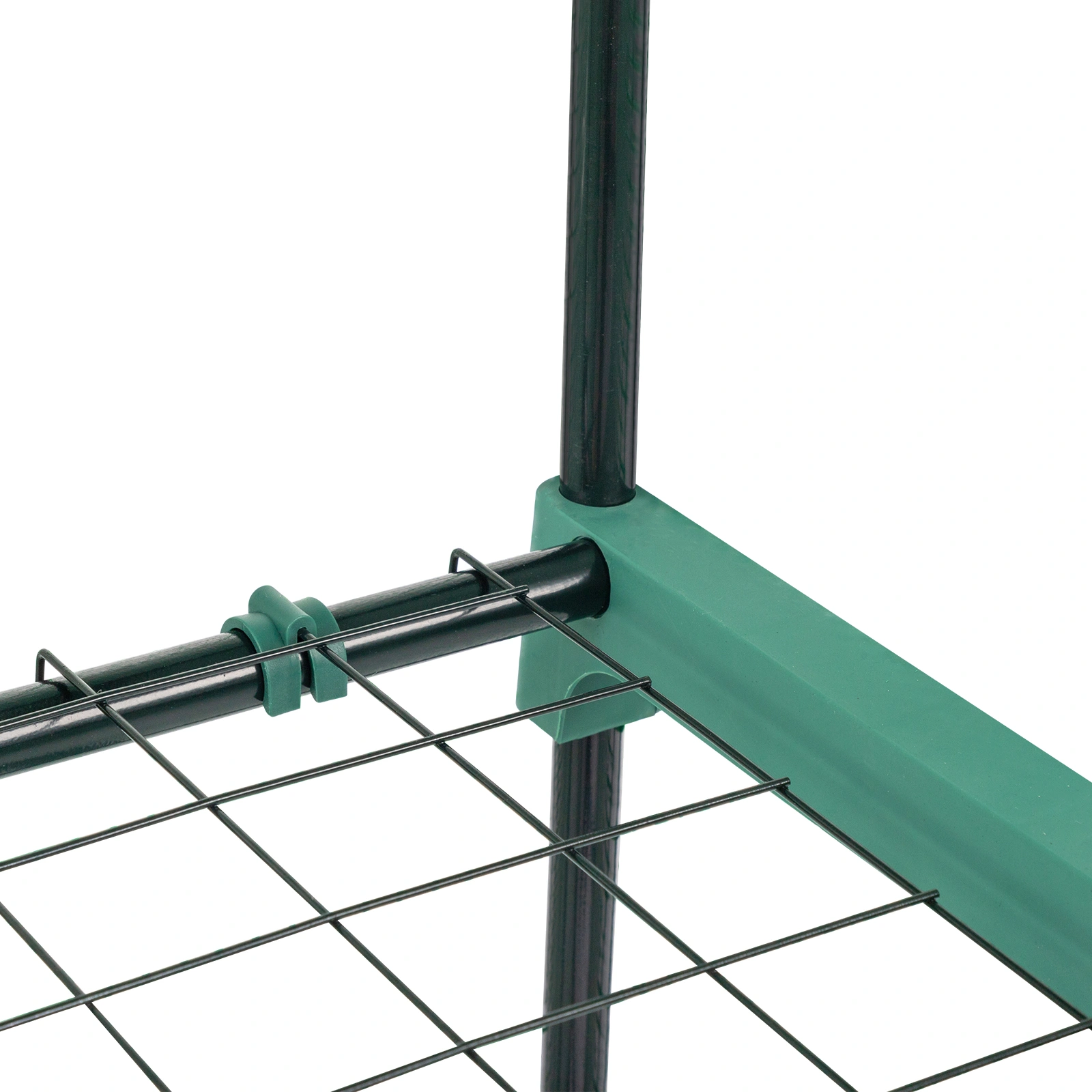 4-Tier Black Metal Flower Stand 69x49x160cm - Iron Pipe Plant Rack with Zipper Roll-Up Door & PE Cover, Grid Shelves, Pointed Top view 30